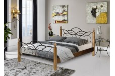 Кровать Ковка-5 из массива с кованными элементами