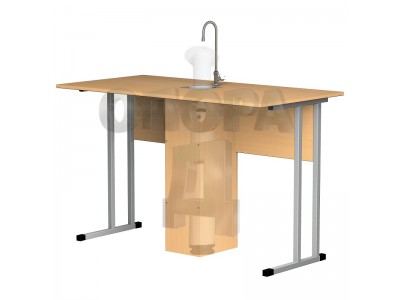 Парта-стол 2-местная для кабинета химии с сантехникой 1200*500 мм