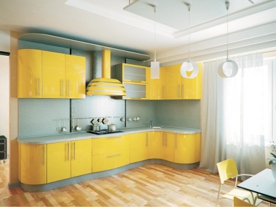 Кухня угловая Желтая