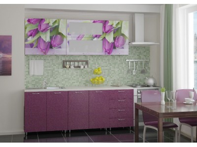 Кухня Фиолетовые тюльпаны