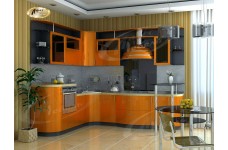 Кухня угловая Оранжевый металлик 