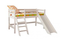 Кровать Соня низкая с наклонной лестницей (Вариант-14)