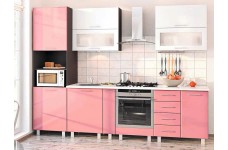 Кухня прямая Розовый глянец